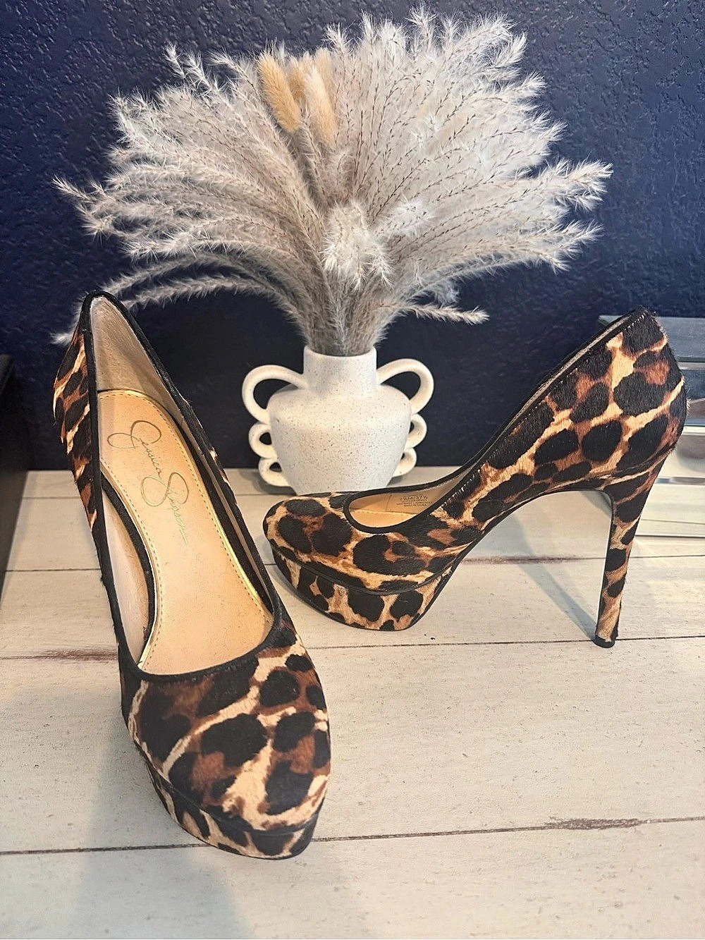 Jessica Simpson Leopard Print Platform Heels